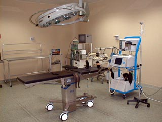 Visione panoramica di una sala operatoria dove vengono effetuati i prelievi degli ovociti